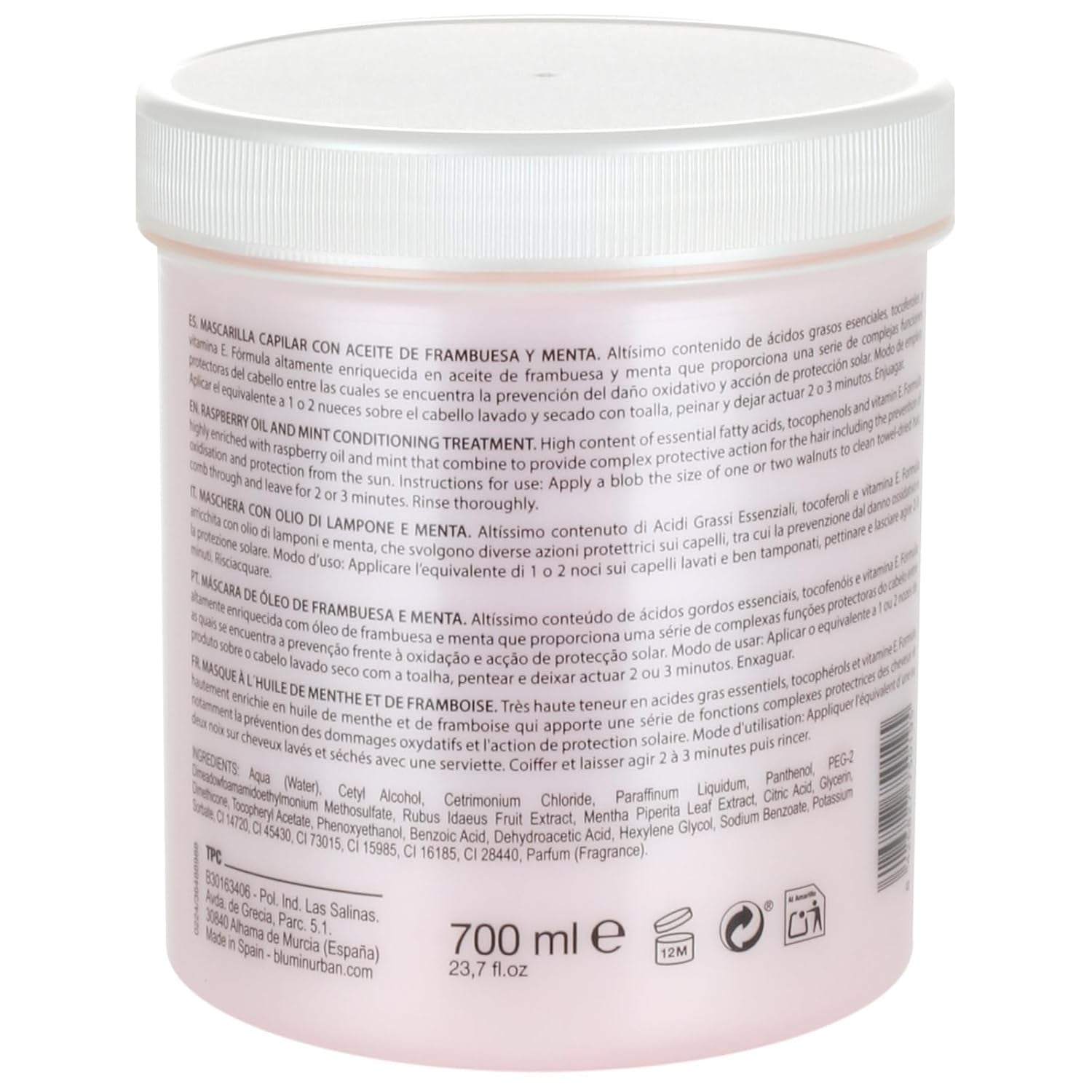 Haarmaske mit Himbeer- und Minzöl Urban, 700 ml Naty Shop Haarmaske