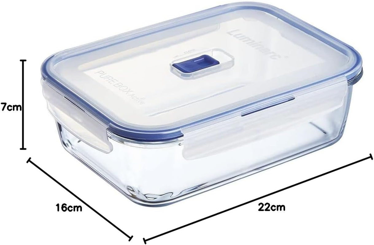Pure Box Active Rechteckige Hermetico-Behälter – 197 cl Zweifarbige Aufbewahrungsboxen für Lebensmittel Naty Shop