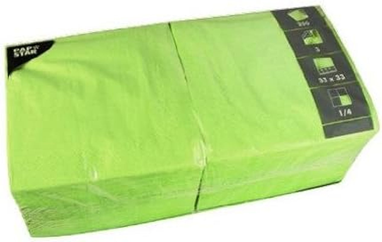 250 Servietten, 3-lagig 1/4-Falz 33 cm x 33 cm apfelgrün