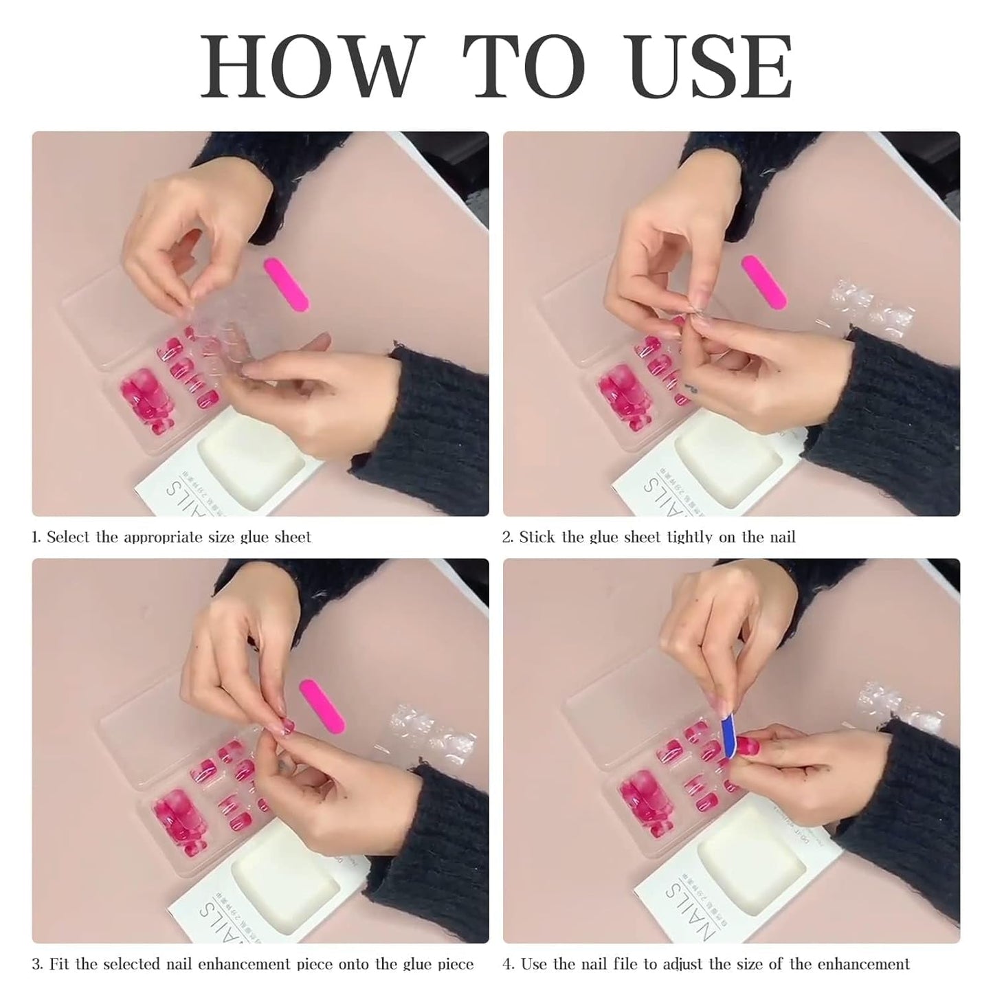 24 Stück French Press On Kurze Nägel Sarg Künstliche Nägel Koralle Rosa Ombre Klebenägel Ballerina Nagelset Acryl Nagelspitzen Damen Frühling Sommer Nagelzubehör