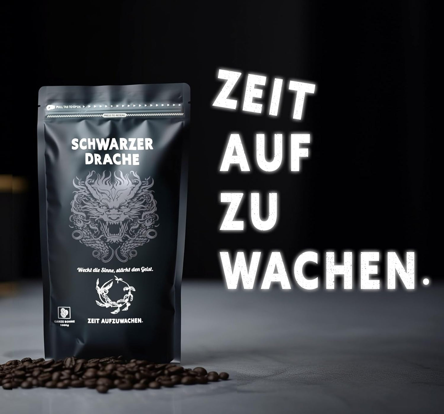 Black Dragon Espresso 100 % Robusta – Extra stark geröstete Kaffeebohnen – Sehr kräftiger und vollmundiger Kaffee mit hohem Koffeingehalt – Sehr starker Espresso