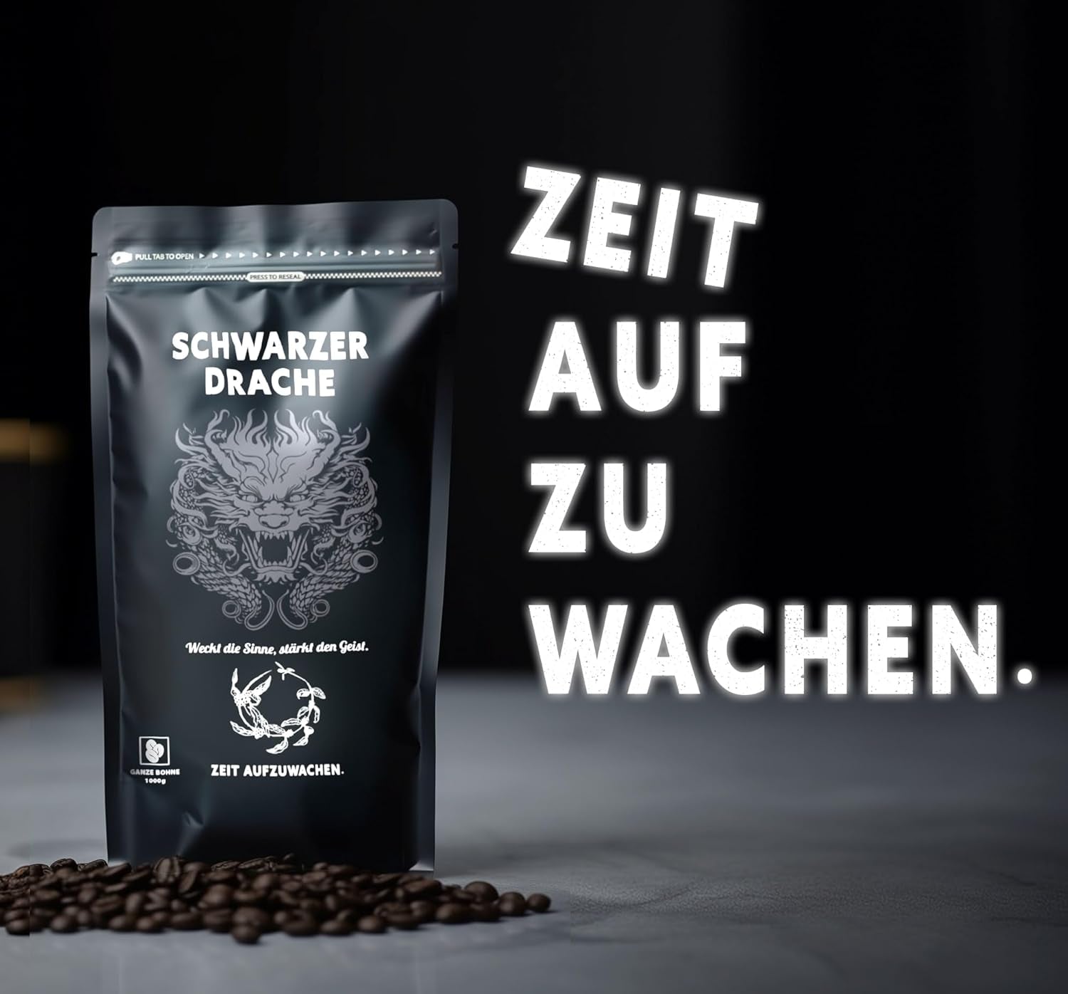 Black Dragon Espresso 100 % Robusta – Extra stark geröstete Kaffeebohnen – Sehr kräftiger und vollmundiger Kaffee mit hohem Koffeingehalt – Sehr starker Espresso