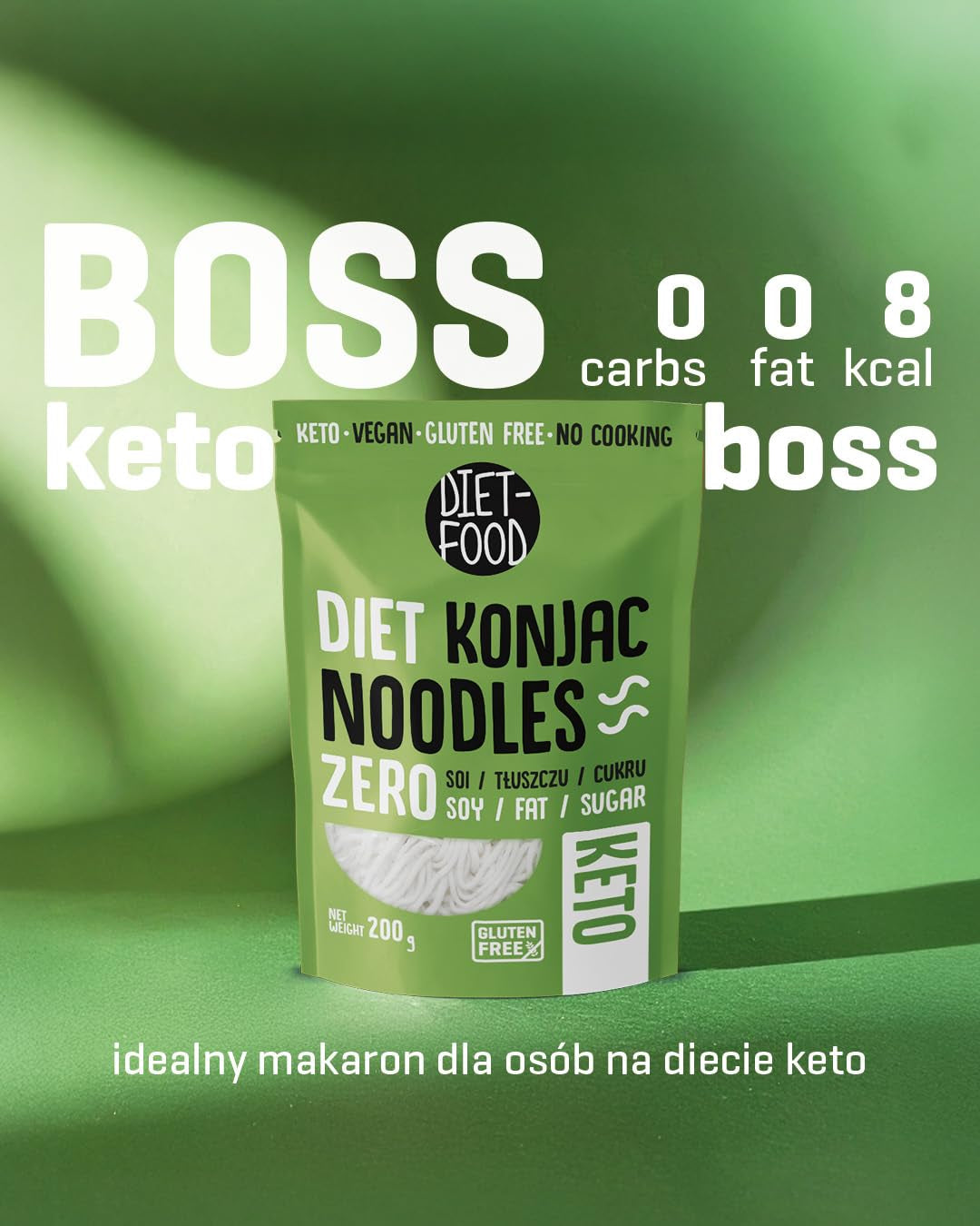 Diät-Shirataki-Nudeln | Low Carb Konjak-Nudeln | 200 Gramm vegane, kalorienarme, fettfreie, sojafreie, glutenfreie, wasserlösliche Diätnudeln