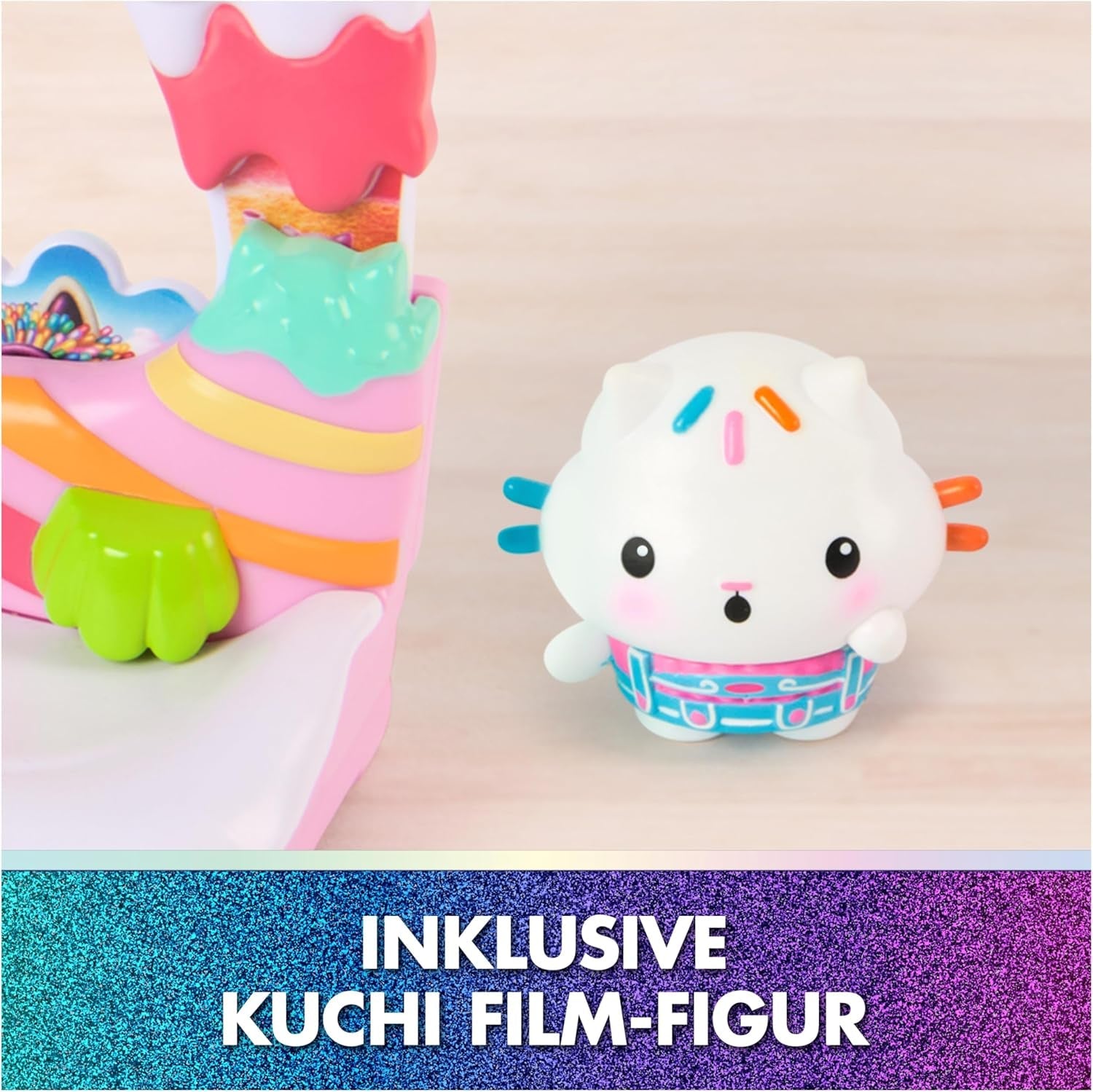 DREAMWORKS GABBY'S DOLLS HOUSE: DER FILM – Kuchis süßer Balkon-Spielset mit Puppenhausfiguren und Zubehör für Kinder ab 3 Jahren