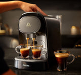 PHILIPS LM8012/60 Kapsel-Espressomaschine – zwei Dosierungen, doppelter Genuss, 1 oder 2 Tassen, Ristretto, Espresso, Lungo oder Grand Café Long, Doppelkapsel, echte Espresso-Qualität, Klavierschwarz