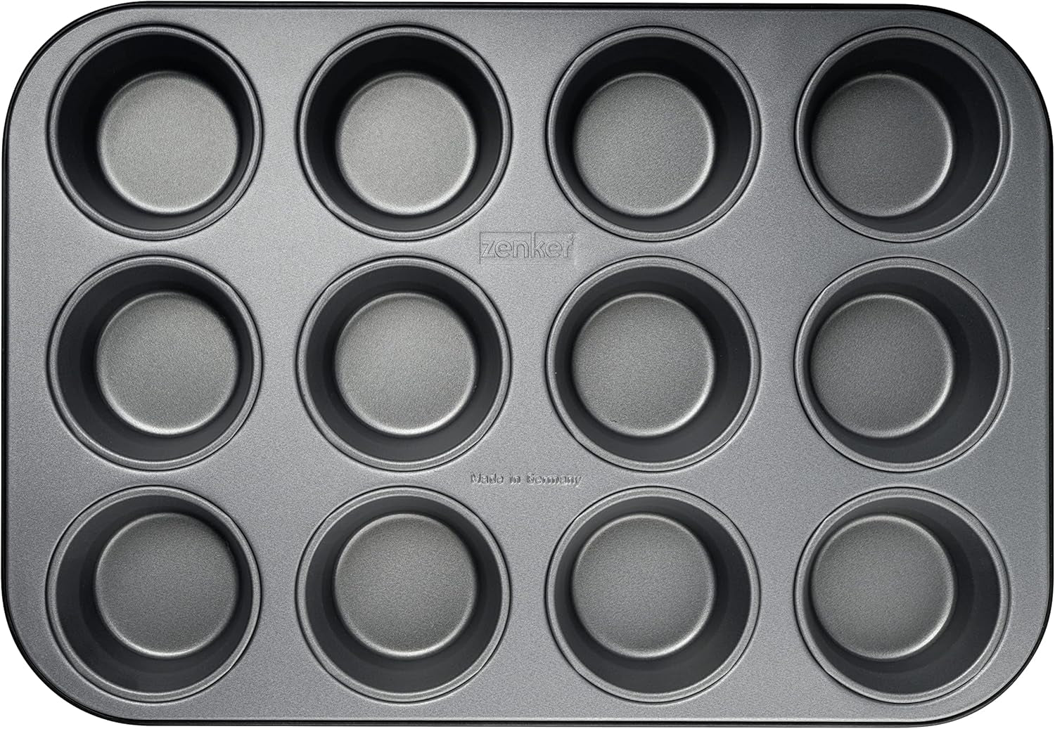 Zenker 12Er Muffinform Energy, Premium-Backform, Für Köstliche Kuchen, Verkürzt Die Backzeit Um Bis Zu 20% (Farbe: Silber/Anthrazit), Menge: 1 Stück, Hellgrau Und Dunkelgrau Formen und Tabletts zum Backen Naty Shop