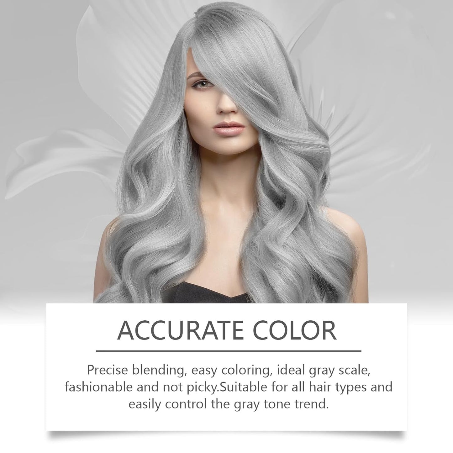 2-in-1-Silber-Haarfärbemittel mit natürlichem Essenzextrakt, Silber-Haarfärbemittel Detroit Rain, Metallic-Silber-Haarfärbemittel, Silber-Haarfärbemittel für dunkles Haar, Silber-Haarfärbemittel, permanentes Haarfärbemittel (1 Stück) Naty Shop-Haarfärbemittel