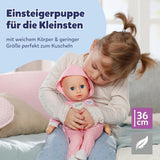 BABY Born Hannah Play with Me – Babypuppe mit 5 Funktionen – Weicher Materialkörper inklusive Zubehör – 36 cm große Puppe – Batteriebetrieben – Geeignet für Kinder ab 1 Jahr