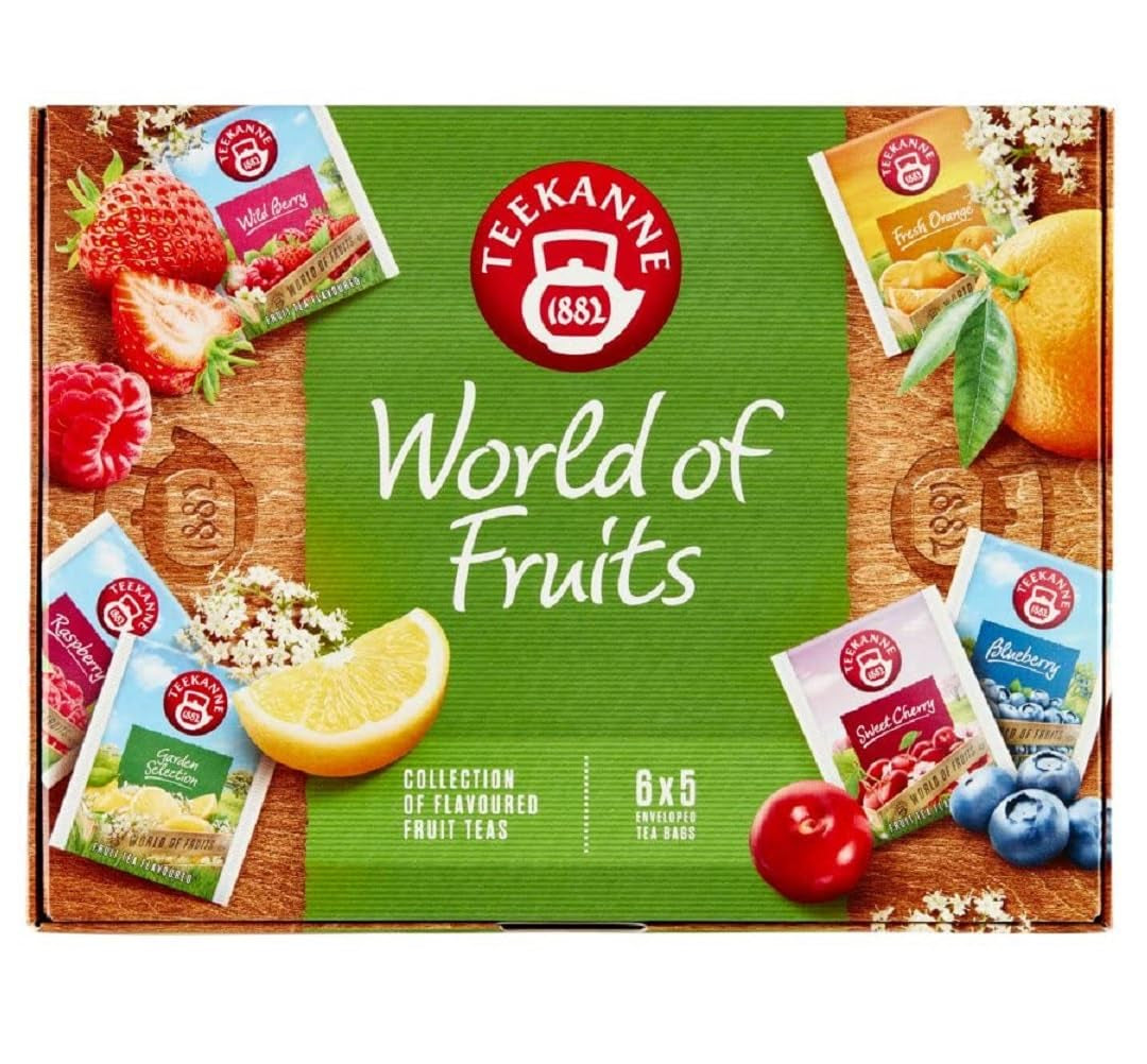 Teekanne World of Fruits Früchtetee-Auswahlbox 6 Geschmacksrichtungen 5 Teebeutel