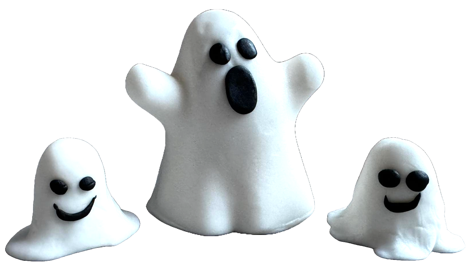 Set mit 3 essbaren Zuckerpaste-Dekorationen, Halloween, Ghost Family Zuckerpaste-Dekorationen Naty Shop