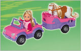 Simba 105737460 – Evi Love Evi Pferdeanhänger mit rosa Jeep, lila Pferd und Pony-Anhänger, Ankleidepuppe, 12 cm, für Kinder ab 3 Jahren. Puppen Naty Shop
