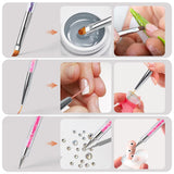 8 Stück Nagel Pinsel, Nagelkunstpinsel Pinsel Set, Pinsel Für Nägel Mit Doppelkopf Nail Art Pinsel Set Dotting Pen Und Gel Pinsel für Nägel Präzise Pinsel Für Nageldesign Und Verzierungen