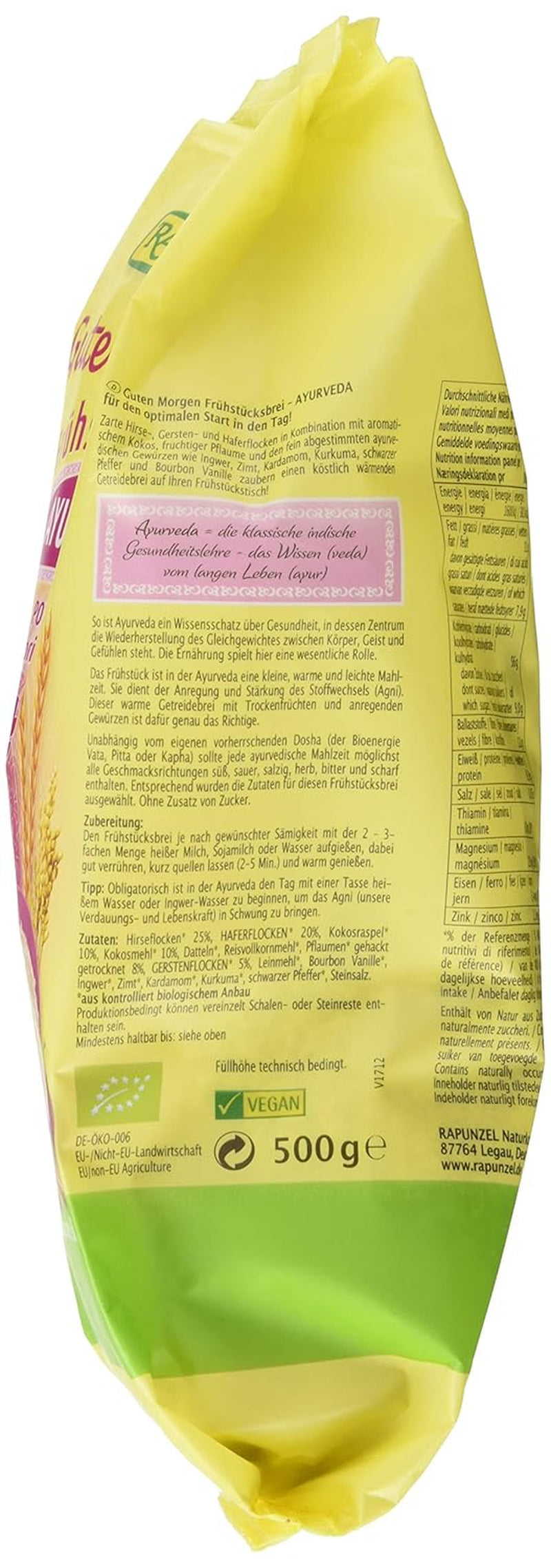 Ayurvedische Haferflocken zum Frühstück, 500 g