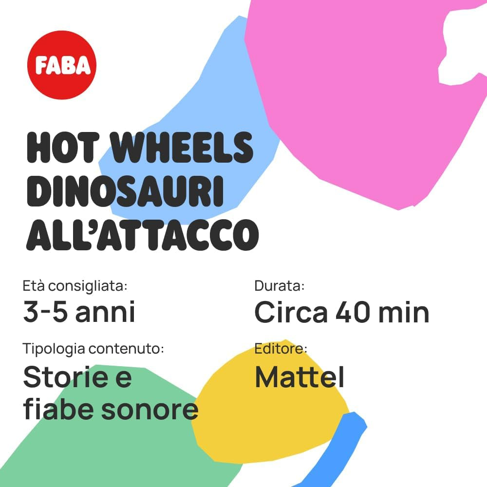 Hot Wheels Dinosaurier-Angriffs-Klangfigur – Geschichten und Klanggeschichten für Jungen und Mädchen von 3–5 Jahren, Spielzeug mit Lerninhalt, italienische Version Jucarii Bebe Naty Shop