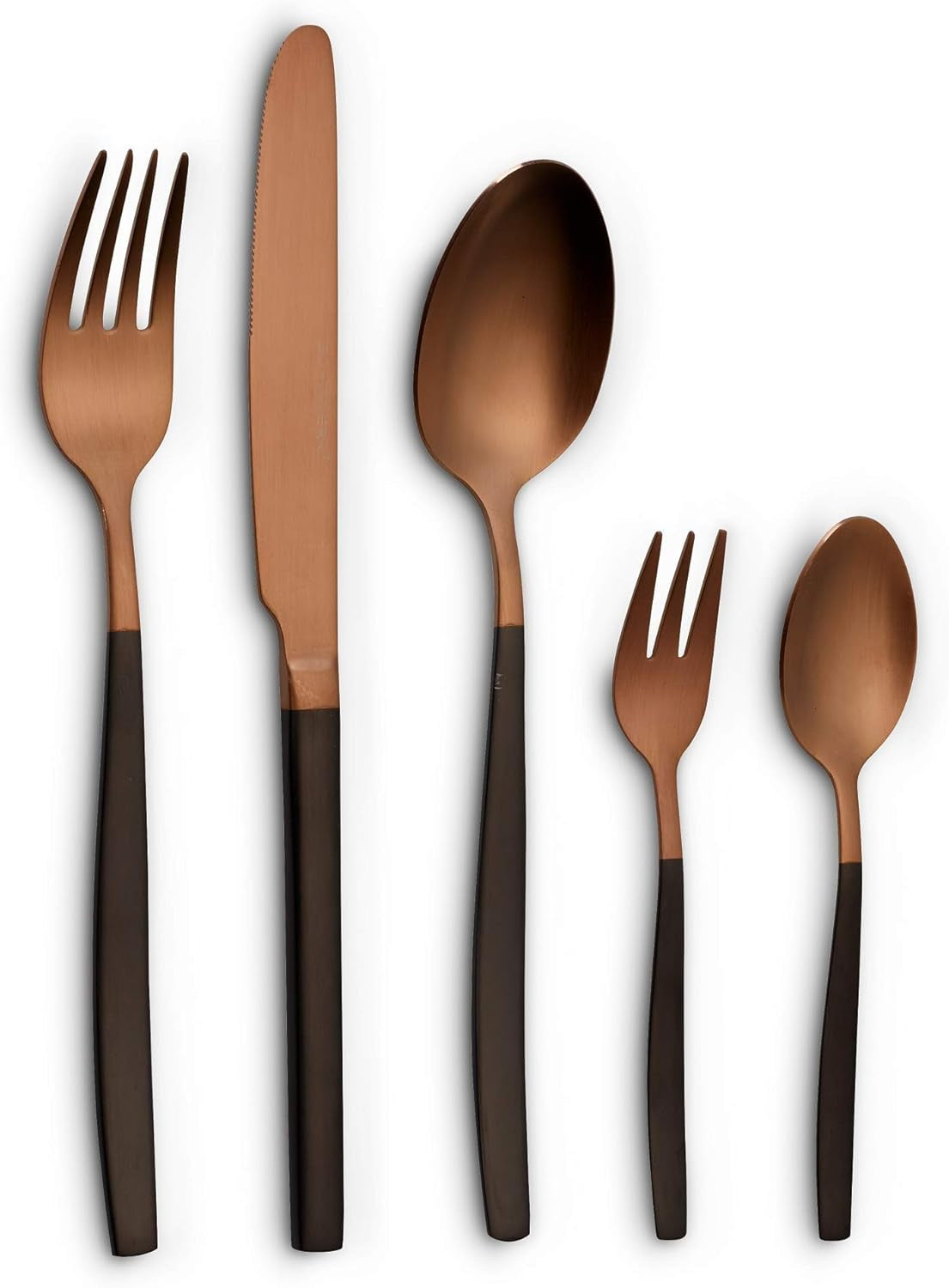 Echtwerk Positano Due-Bronze Besteckset, Black Edition, 20-teilig, 4 Personen Küche Naty Shop Bronze / Schwarz