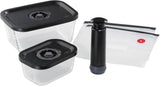 Vakuum-Set Küchenprofi EASYFRESH | Set mit 7 Teilen | 1x elektrische Vakuumpumpe, 1x Vakuumbehälter S, M und L, 3x Vakuumbeutel 22x21 cm | Borosilikatglas, hochwertiger Kunststoff | Zubereitung und Aufbewahrung Lebensmittelaufbewahrungsboxen Naty Shop Staubsauger-Set 5-teilig