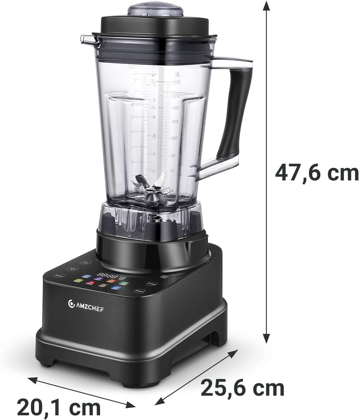 Mixer AMZCHEF, 8 intelligente Menüs und 10 Geschwindigkeiten, LCD-Touchscreen Kitchen Naty Shop