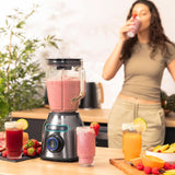 Cecotec Standmixer Power Black Titanium 2200MAX Smooth, 2200 W Maximale Leistung, 6 Klingen Aus Edelstahl, Ice-Crush-Funktion, Turbo- Und Smoothie-Funktion, Autoclean-Funktion Kitchen Naty Shop