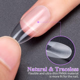 Becellen 500 Stück künstliche Nagelspitzen, weiche Gel-Nagelspitzen, vollständige Abdeckung, Gel-Nagelspitzen, vorpolierte künstliche Nägel, DIY-Nagelkunst-Kleber-Set (Mandeln)