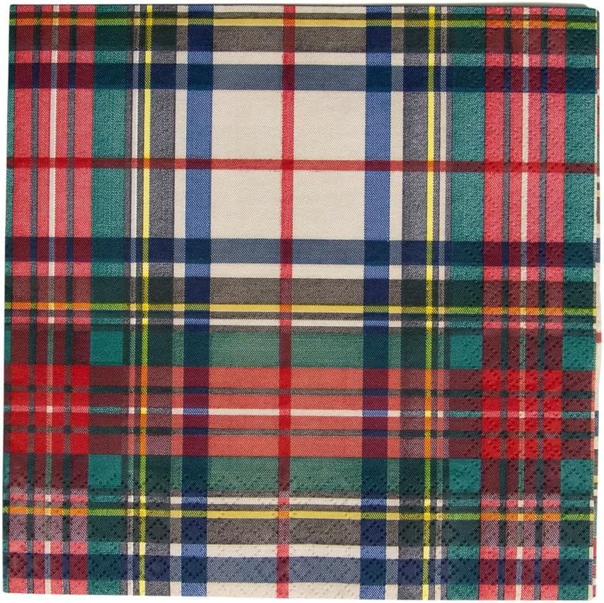 Dress Stewart Tartan Cocktail-Papierservietten, 20 Stück pro Packung