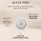 illy, Kaffee E.S.E. Pads Einzeldosis CLASSICO, 100% Arabica mit Noten von Orangenblüten und Jasmin, Sanfter Gesmack und Süßer Nachgeschmack, 1 Packung mit 18 kompostierbaren Kapseln