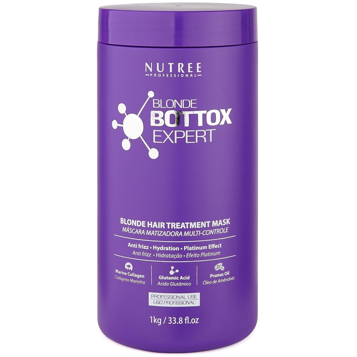 BLONDE BONDOX HAARBEHANDLUNG 1 kg Professionelle lila Wärmemaske – Olivenöl – stellt die Elastizität und Flexibilität des Haares wieder her, macht es weich, spendet Feuchtigkeit und verleiht Glanz. Naty Shop Haarmaske Standardtitel