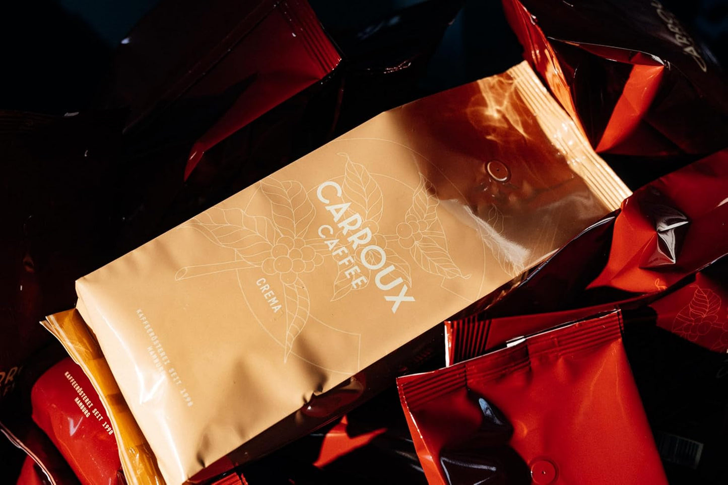 CARROUX Crema ganze Kaffeebohnen (6 x 500g) – Premium-Kaffeebohnen aus Hamburg – Traditionell frisch geröstet