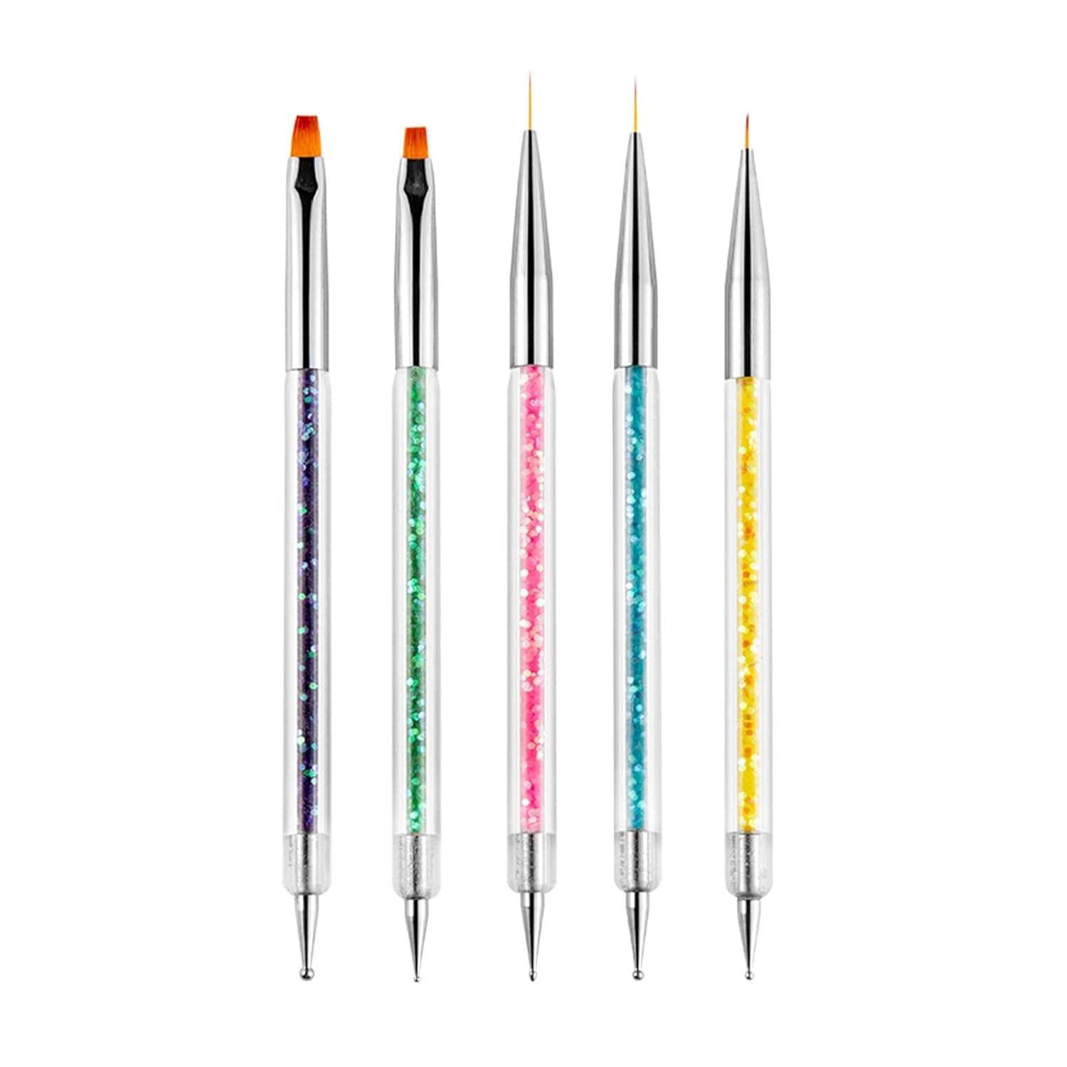 Nagel Art Fineliner Pinsel[5 Stück],Nagel Art Liner Pinsel,Professional Detail Pinselset,Nagellack Pinsel,Für Nail Art Design Painting Salon,Nageldesign Nagel Fußpflege