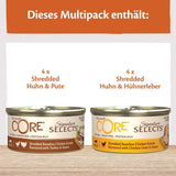 Wellness CORE Signature Selects 8 x 79 g, Hühner- und Truthahnmischung – Nassfutter für Katzen, köstliche Streifen in Soße, getreidefrei, natürlich, hypoallergen, proteinreich, reich an Fleisch