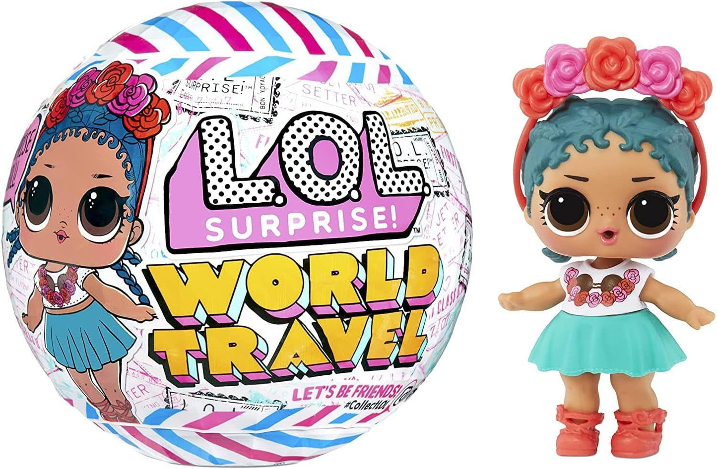 LOL Überraschung! World Travel Tots – Modepuppe mit 8 Überraschungen – Geheimbotschaft, Mode, Accessoires und mehr – zum Sammeln, zufällige Auswahl – Geschenk für Kinder ab 4 Jahren