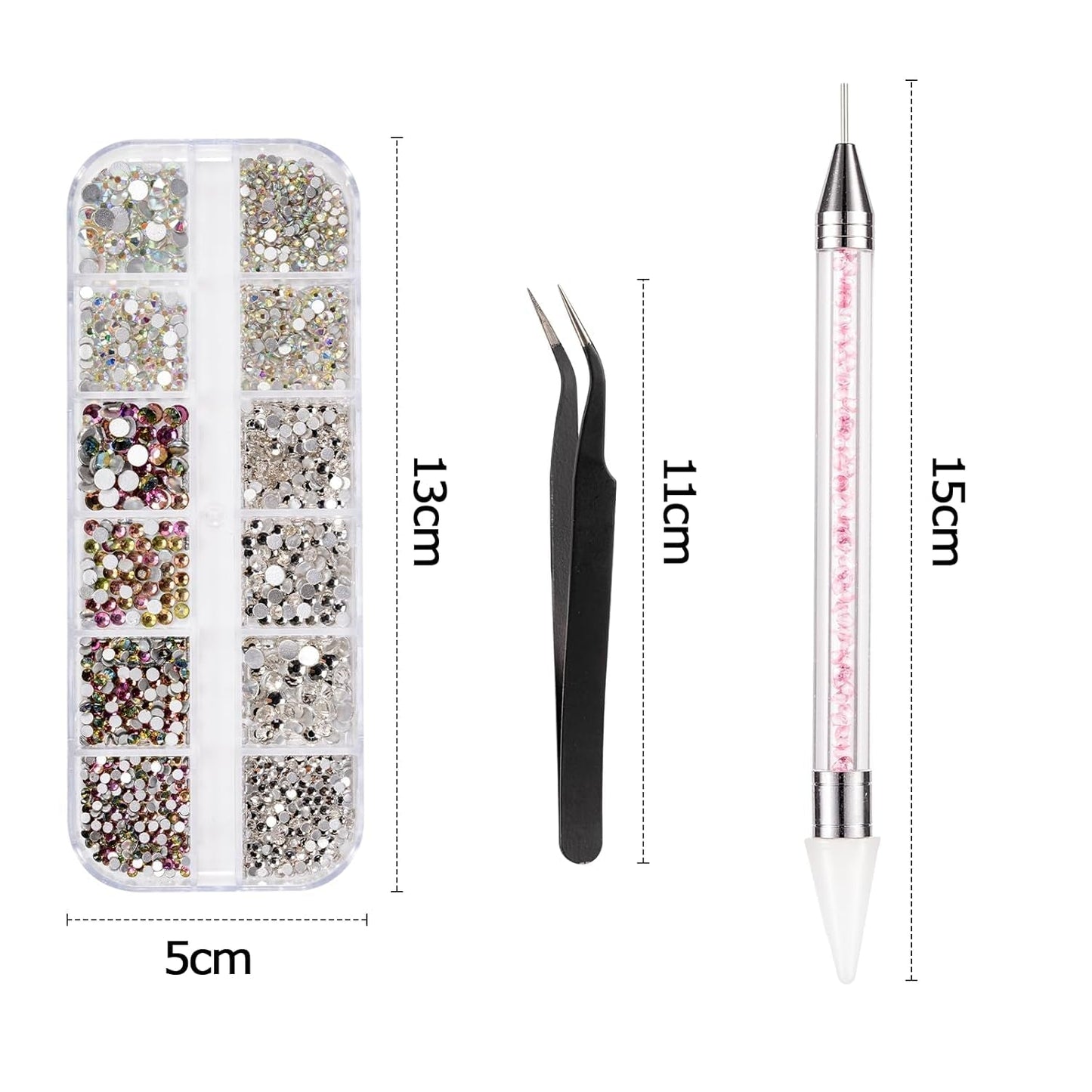 5600 Stück Strasssteine ​​​​Nägel Nail Art, 36 Farben Glitzersteine, Dekorationen Nagelsteine ​​​​Für Nagelkunst, Einschließlich Wachsstift Für Strasssteine ​​​​Und Strass-Picker