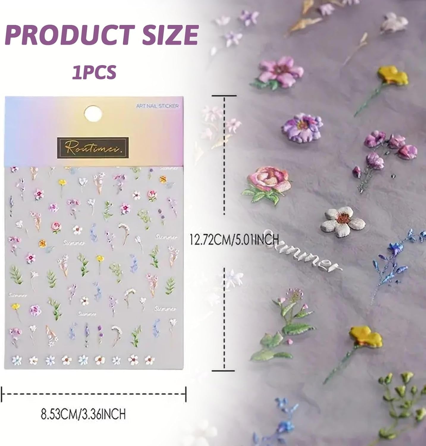 Nagelsticker Set - Selbstklebende Nagelaufkleber, Nageldesign Zubehör, Nail Art, Nagelaufkleber Für Fingernägel, Blumen Nagelsticker, Nagel Deko