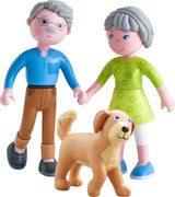 HABA 306147 – Little Friends Spielset Großeltern, flexible Puppen und Tiere ab 3 Jahren, mehrfarbig