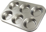 Zenker 62230 Backblech Cupcake/Muffin 6 Stück, Band 29 x 19,5 x 3 cm, Silver Line Formen und Backbleche Naty Shop