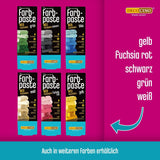 Decocino Fettlösliche Farbpaste 6er-Set – 6 x 15 g – Lebensmittelfarbe in Rot, Weiß, Grün, Gelb, Blau und Schwarz, ideal zum Einfärben von Kuchen, Fondant und Cremes – Azo- und glutenfrei