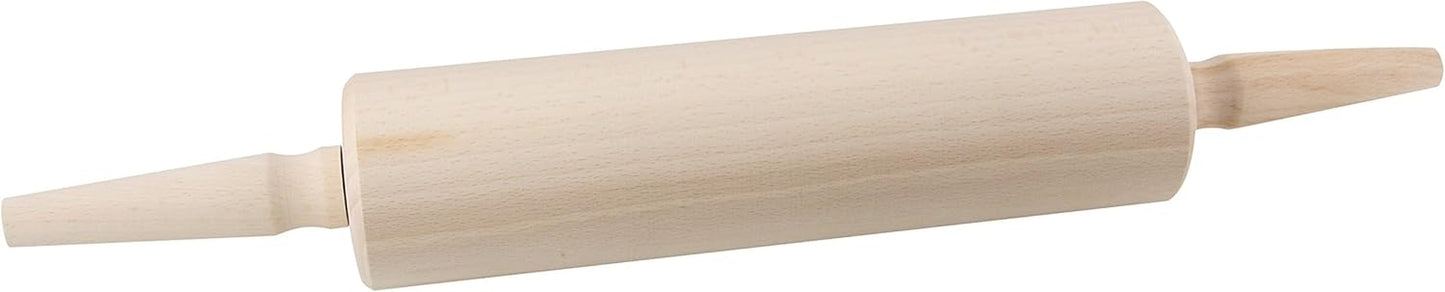 Nudelholz FAIR von Fackelmann, aus FSC-zertifiziertem Buchenholz, Nudelholz mit ergonomischen Griffen (Farbe: Braun), Menge: 1 Stück