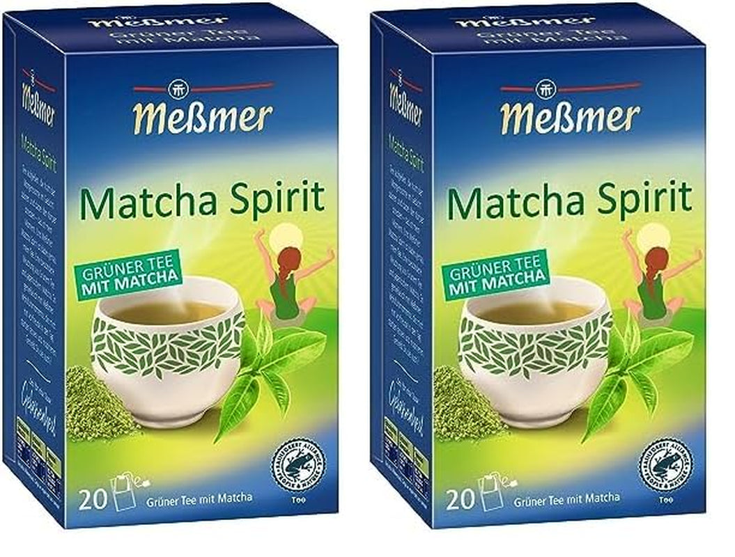 Meßmer MATCHA SPIRIT | Grüner Tee mit Matcha | 20 Teebeutel | Vegan | Glutenfrei | Laktosefrei (2er Pack)
