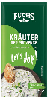 Fuchs Gewürze – Lasst uns eintauchen! Kräuter der Provence Gewürzzubereitung, Gewürz für Kräuterquarkdip, 7,5 g im Beutel