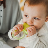 Suavinex Baby-Silikon-Beißring + 4 Monate, kühles, weiches und helles Schmetterlingsblau-Beißring