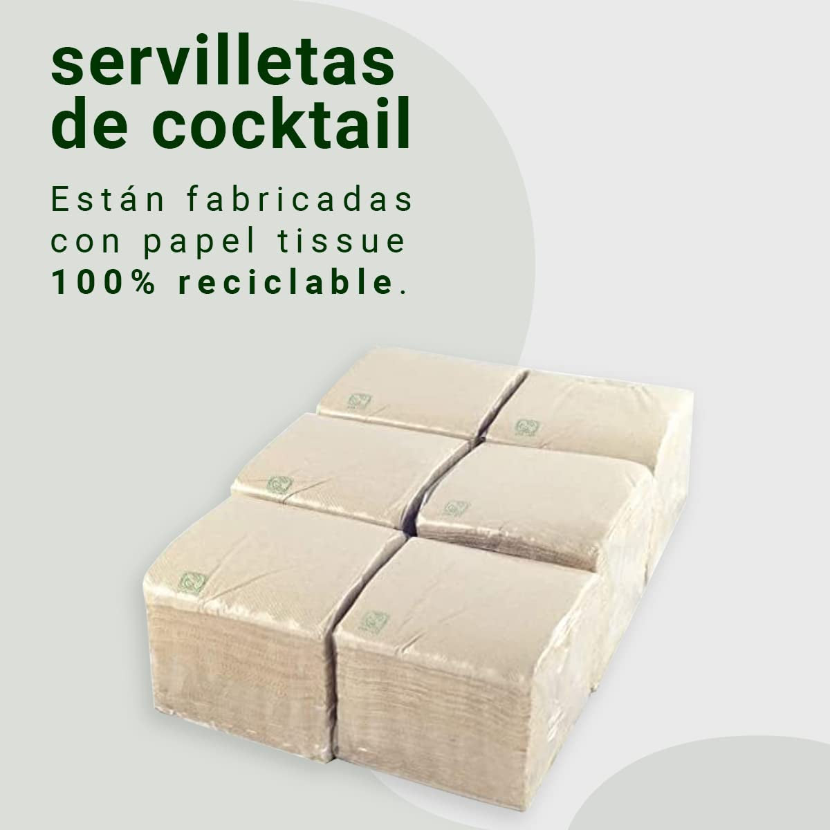 - 600 Stück Bio-Öko-Cocktailservietten – natürliche Farbe – 100 % recycelbar – Micropoint – 10 x 10 cm (gefaltet) und 20 x 20 cm (ungefaltet)