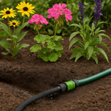 Kinzo 15 m Ø 14 mm Tropfschlauch – Gartenschlauch mit 3 Kupplungen – wassersparender Gartenschlauch für Sprühsysteme – schwarzer Schlauch