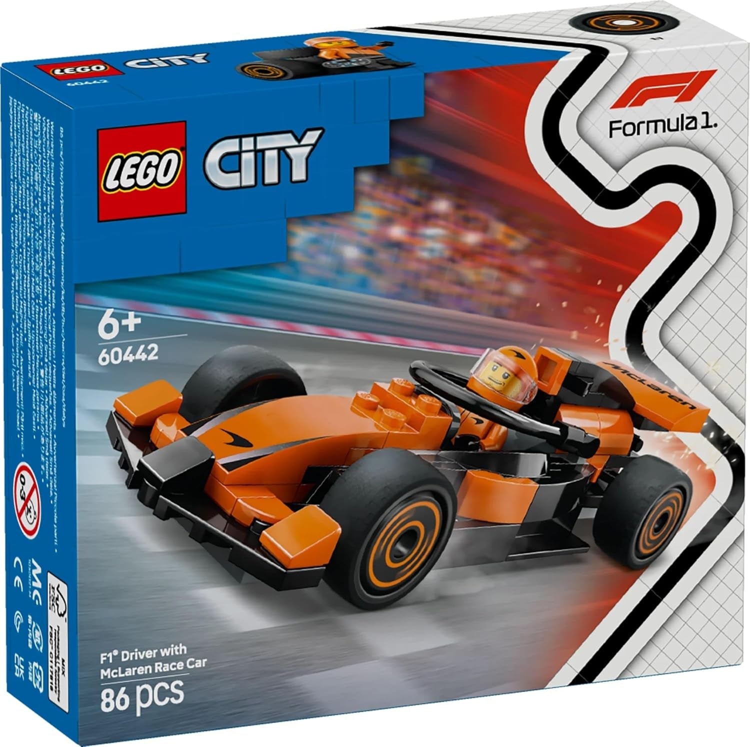 LEGO City F1 Racer mit McLaren-Rennwagen – Formel-1-Spielzeugmodell mit Rennwagen und Minifigur – kleines Geschenk für Jungen und Mädchen ab 6 Jahren oder Motorsportfans 60442 Bausätze Besuchen Sie den LEGO-Store