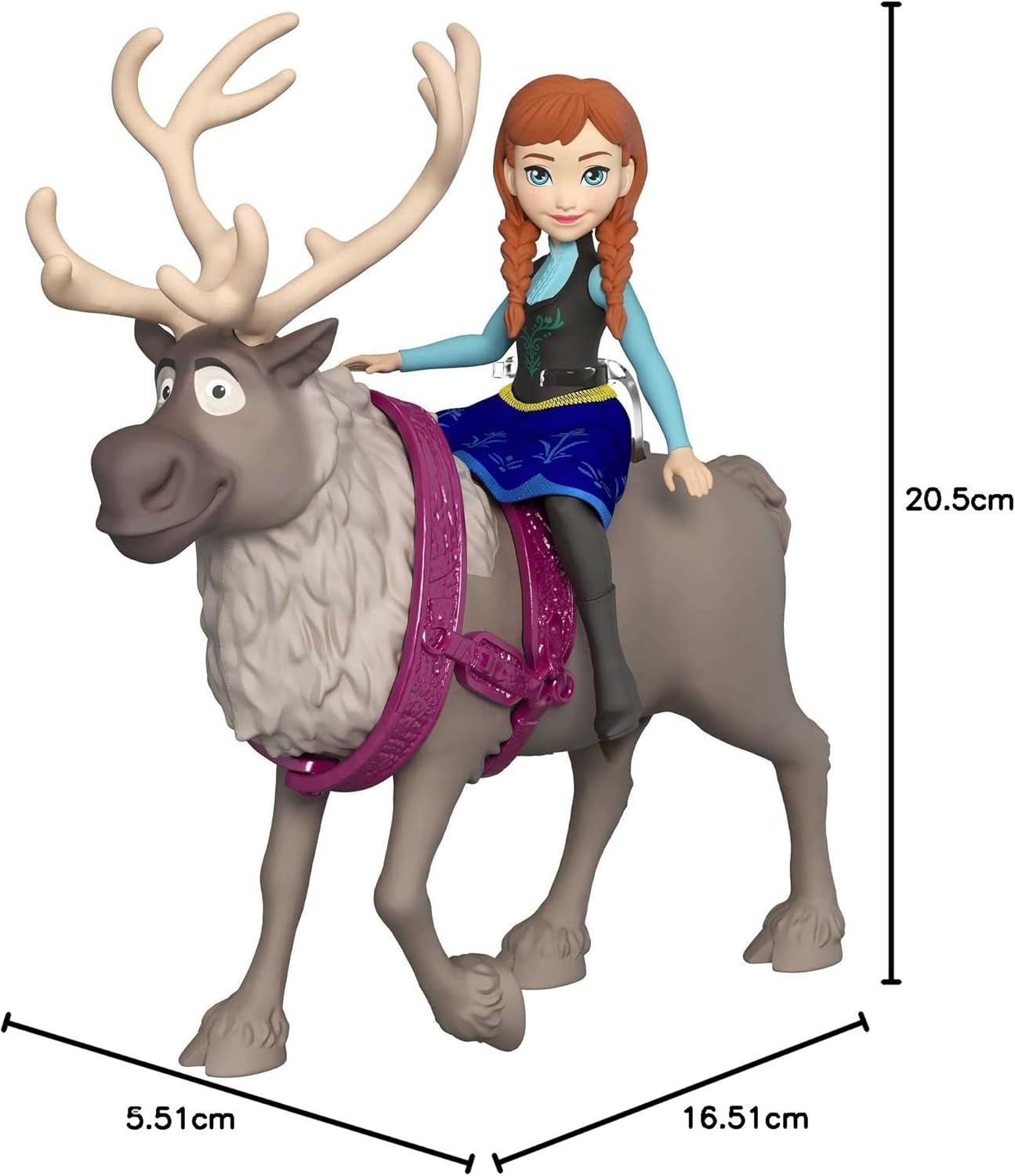 Mattel DISNEY Die Eiskönigin Anna und Sven Puppe und Tierfigur, inspiriert von den Zeichentrickfiguren, bewegliche Gliedmaßen, abnehmbarer Rock und Umhang, für Kinder ab 3 Jahren, HLX03 Naty Shop Dolls