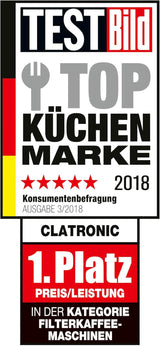 Clatronic® Espressomaschine | Automatische Espressomaschine für 12-14 Tassen (ca. 1,5 Liter) | Espressomaschine mit Filter und Anti-Tropf-System | 900W | Espressor KA 3473 Schwarz