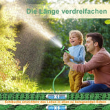 45 m ausziehbarer Gartenschlauch, automatisch einziehbarer flexibler Wasserschlauch, 10 Sprühmuster, TPE 2500D, Metallanschlüsse, für extra große Gärten, Landwirtschaft, Reinigung