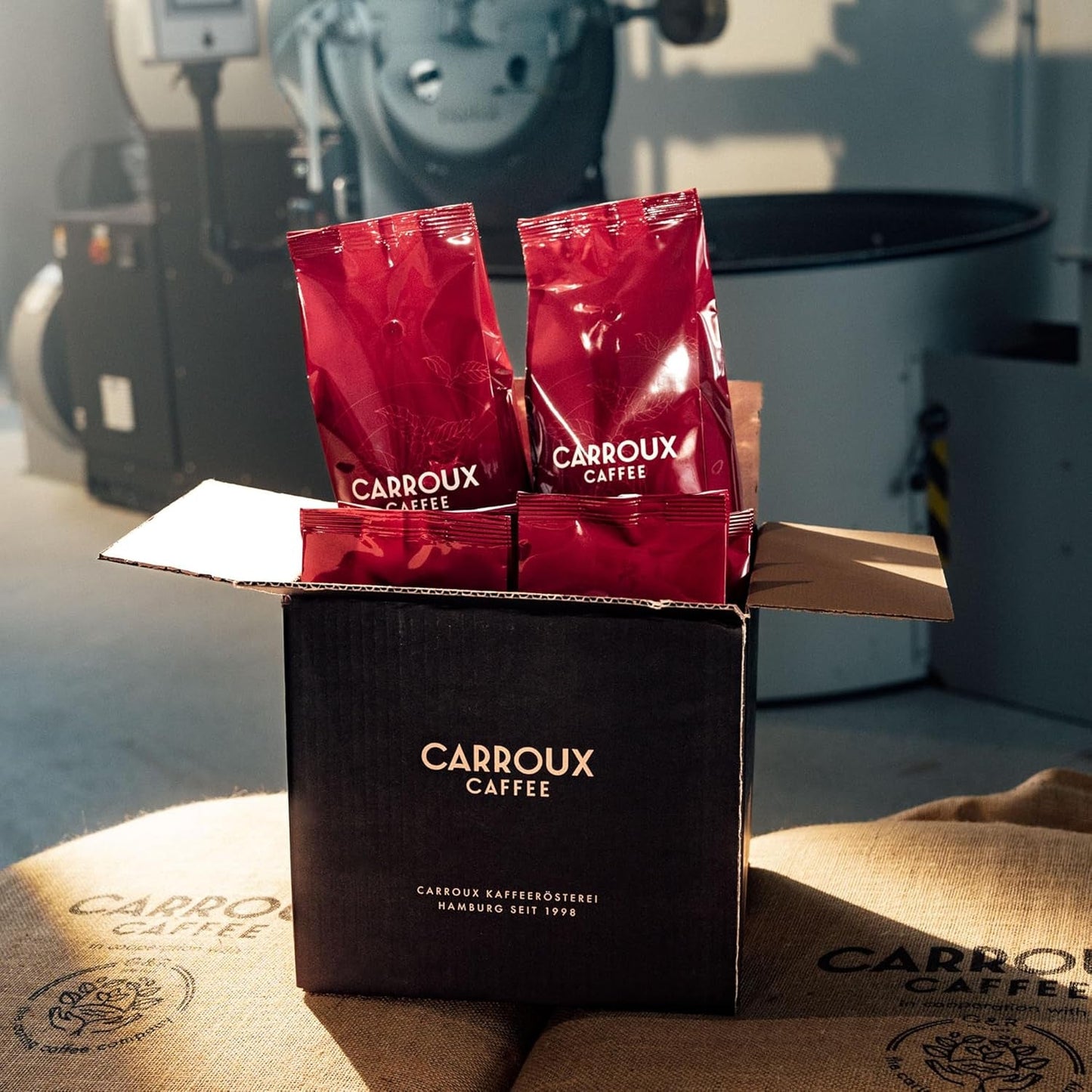CARROUX Espresso, Bohnen ganze (6x 500 g). Für Siebträger u. Kaffee-Vollautomaten. Frisch geröstete Kaffeebohnen der Privat-Rösterei aus Hamburg