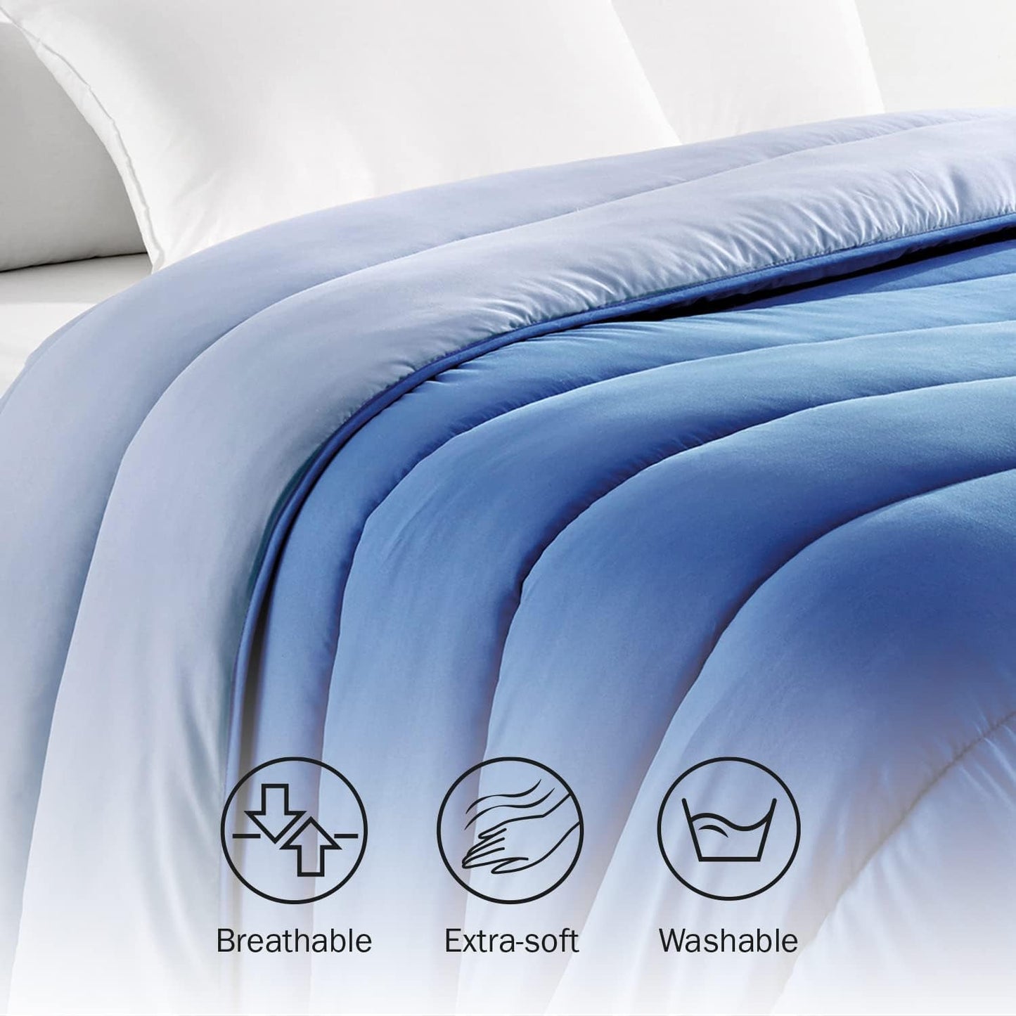 Pikolin Home - Wendedecke 300 G - zweifarbige nordische Füllung - für Bett 100/105 - bequem, warm, atmungsaktiv, grün, 180 x 220 cm Steppdecken und Steppdecken Naty Shop