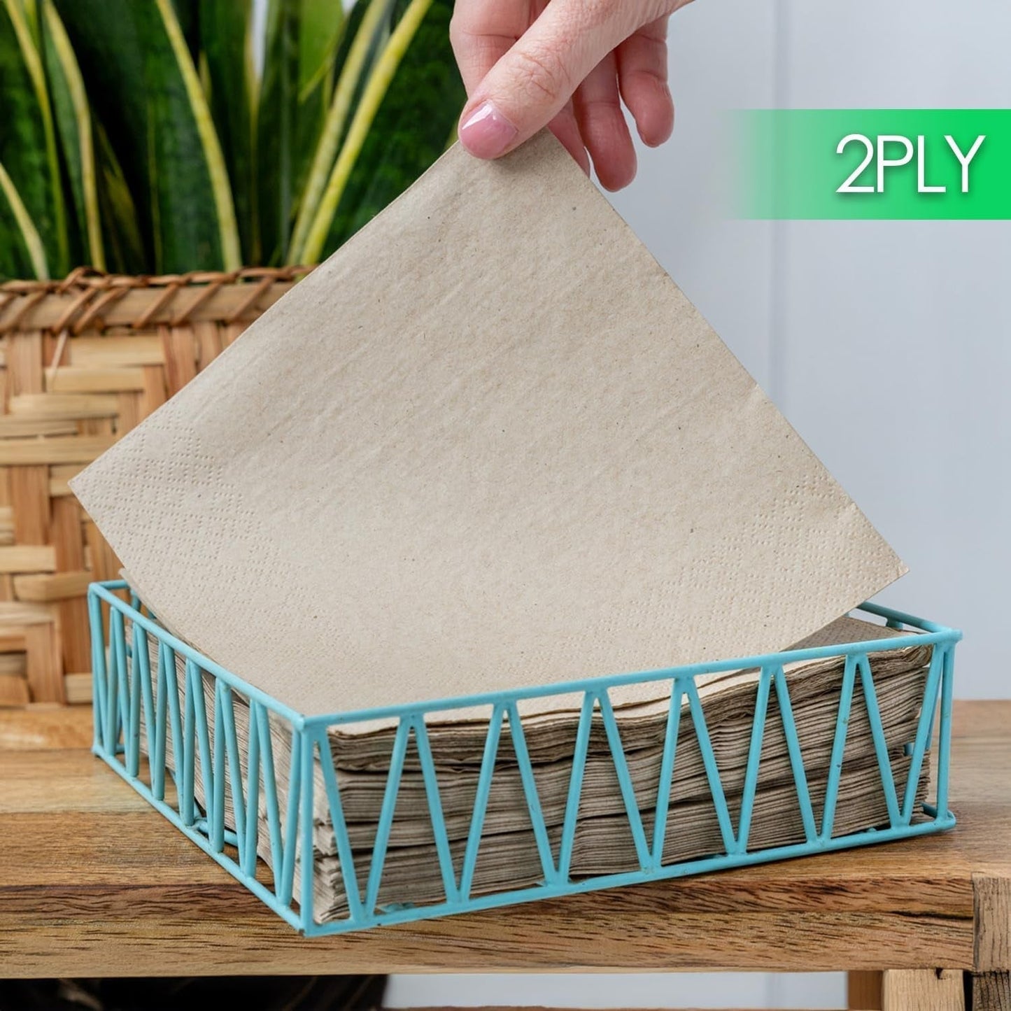 Tisch Art | 100 Großpackungen aus weichem Recyclingpapier, braune Einweg-Partyservietten, geeignet für den täglichen Gebrauch, umweltfreundlich, aus Kraftpapier, ungebleicht, kompostierbar, hergestellt in der EU, 2-lagig, 33 cm
