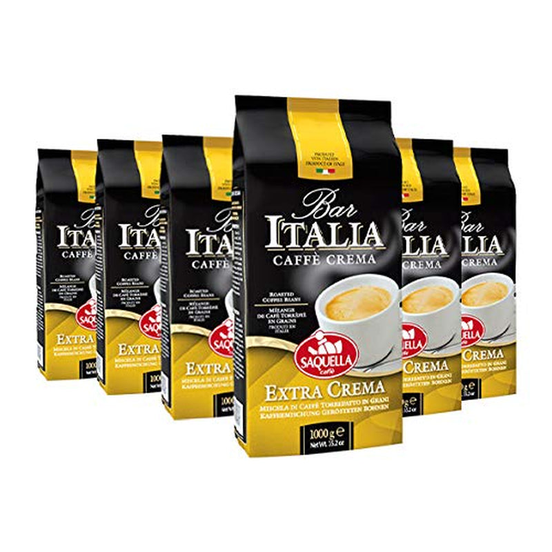 Kaffeebohnen Caffe Espresso Bar Italia Extra Crema, 6er Pack (6 x 1 kg)