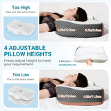 Elviros orthopädisches Kissen aus Memory-Schaum, Nackenschmerzkissen, Schlafkissen, ergonomisches Nackenkissen, Nackenstützkissen, Anti-Schnarch-Kissen für Seitenschläfer, Bauchschläfer, weiß, orthopädische Nackenkissen, Naty Shop